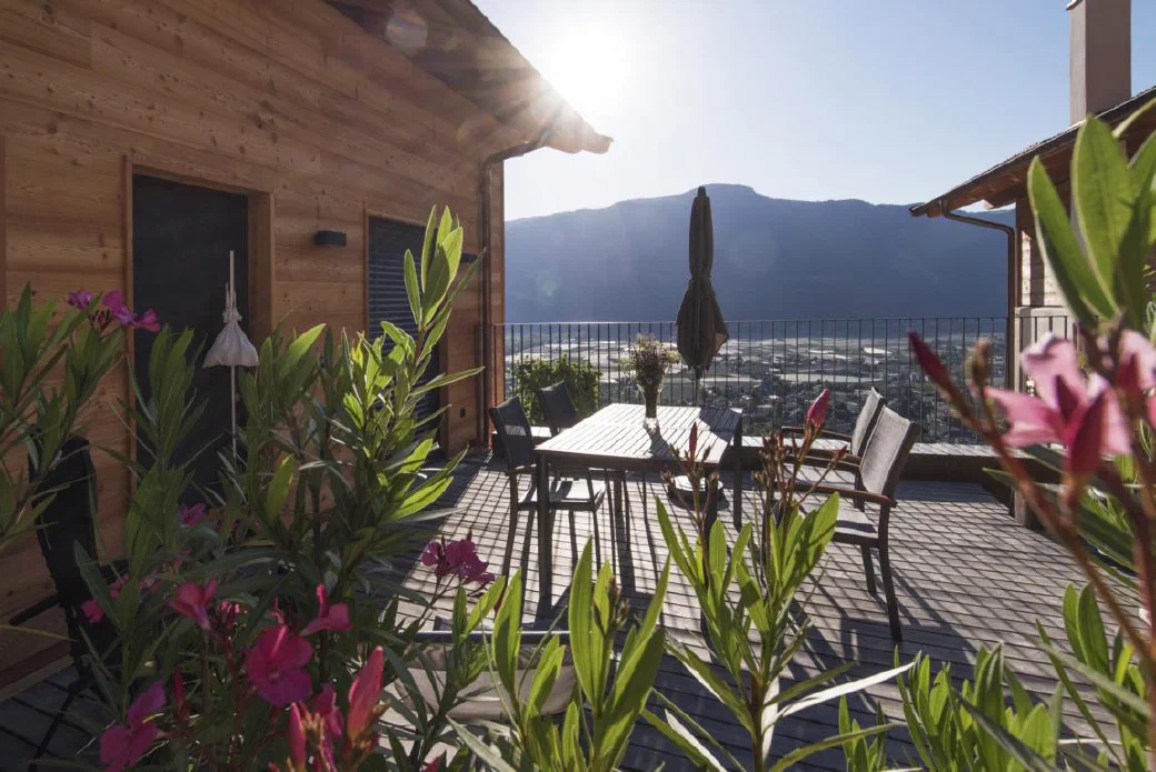 Terrasse der Ferienwohnung Hippolyt