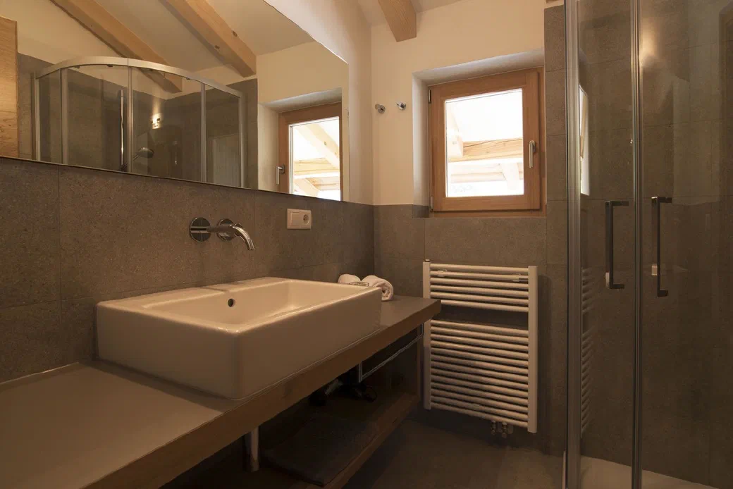 Badezimmer der Ferienwohnung Vigilius
