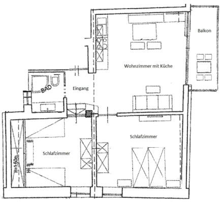 Grundriss der Ferienwohnung Weingarten