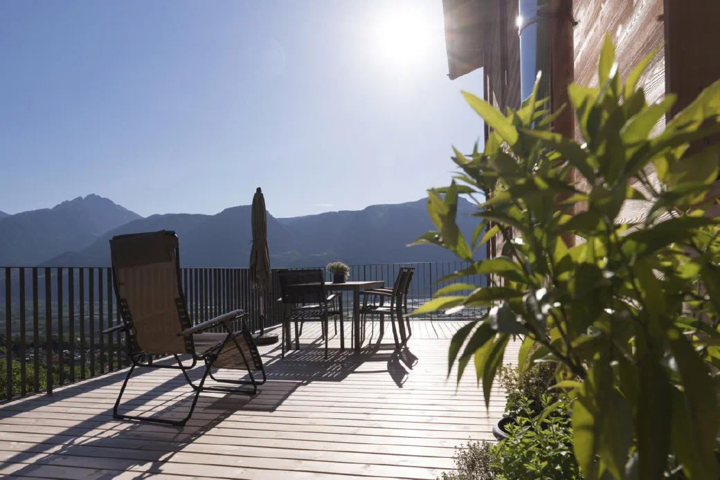 Terrasse der Ferienwohnung Weingarten